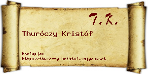 Thuróczy Kristóf névjegykártya